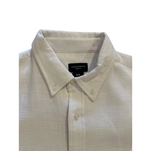 CLUB MONACO Men's Slim Fit White Button Down Shirt Size M NEW - Picture 4 of 4
